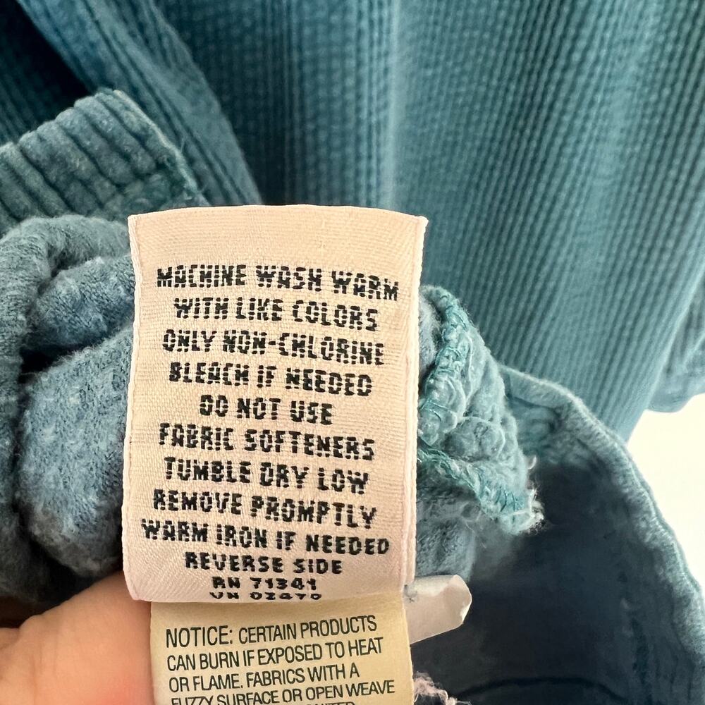 L.L.Bean Comfort Corduroy Relaxed Shirt M Teal Blue Wide Wale Cotton Shacket - Picture 7 of 7